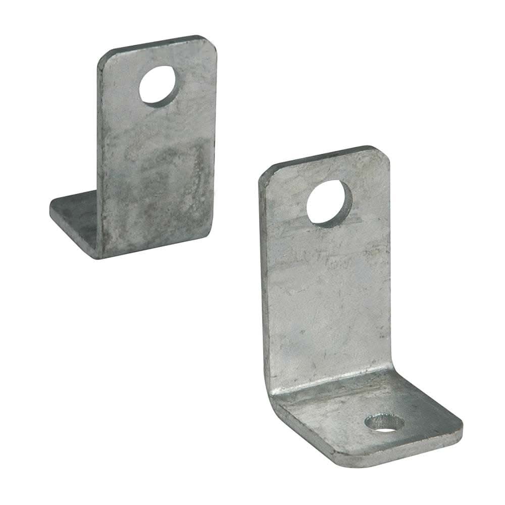 C.E. Smith galvanized side angle L brackets pair with shaft and mounting holes