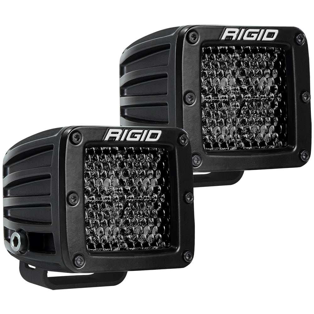 Pair of RIGID Industries D-Series Pro Spot Diffused Midnight Surface Mount LED lights with blacked-out design and high output