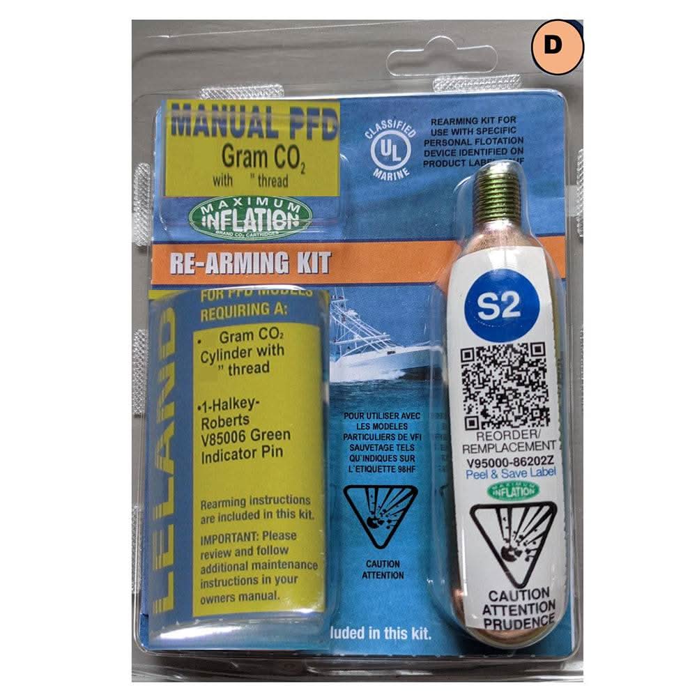 First Watch 38 gram manual Re-Arm Kit with CO2 cylinder for PFD inflation, UL marine classified