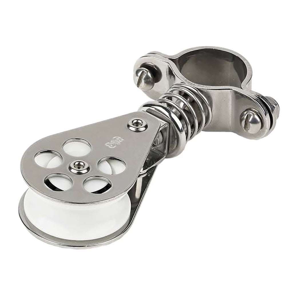 Schaefer Pulpit Furling stainless steel spring loaded block with 1-inch Delrin ball bearing sheave