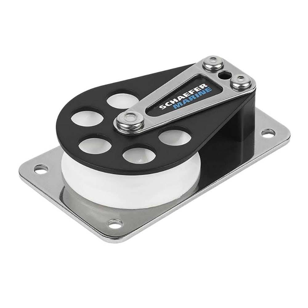 Schaefer Series 5 Flat Base block with aluminum cheek and Delrin sheave for smooth operation and high load capacity