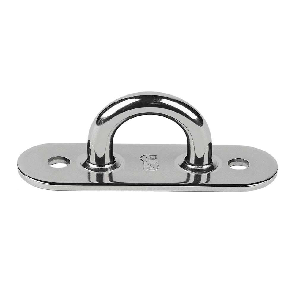 Schaefer stainless steel welded pad eye 3 inch length 1 inch width with two mounting holes