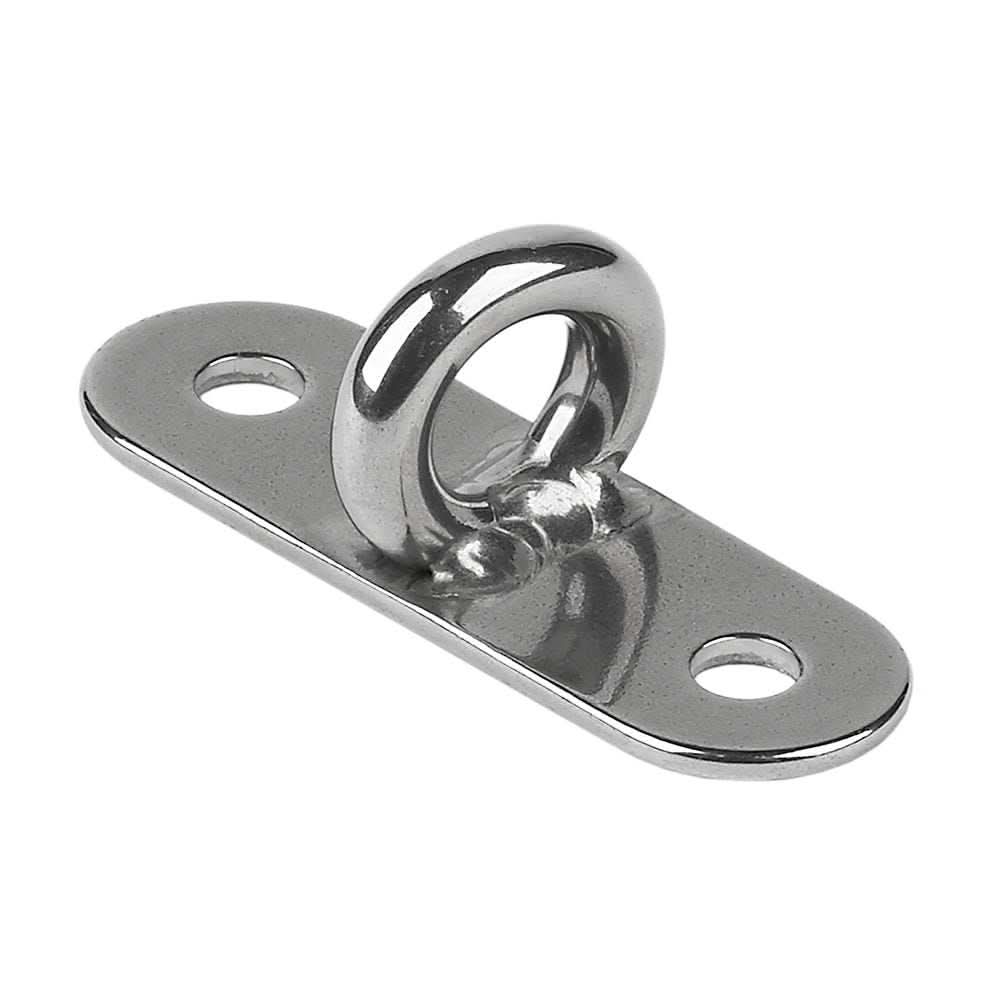 Schaefer Stainless Steel welded pad eye 1-7/8" length 5/8" width with two mounting holes