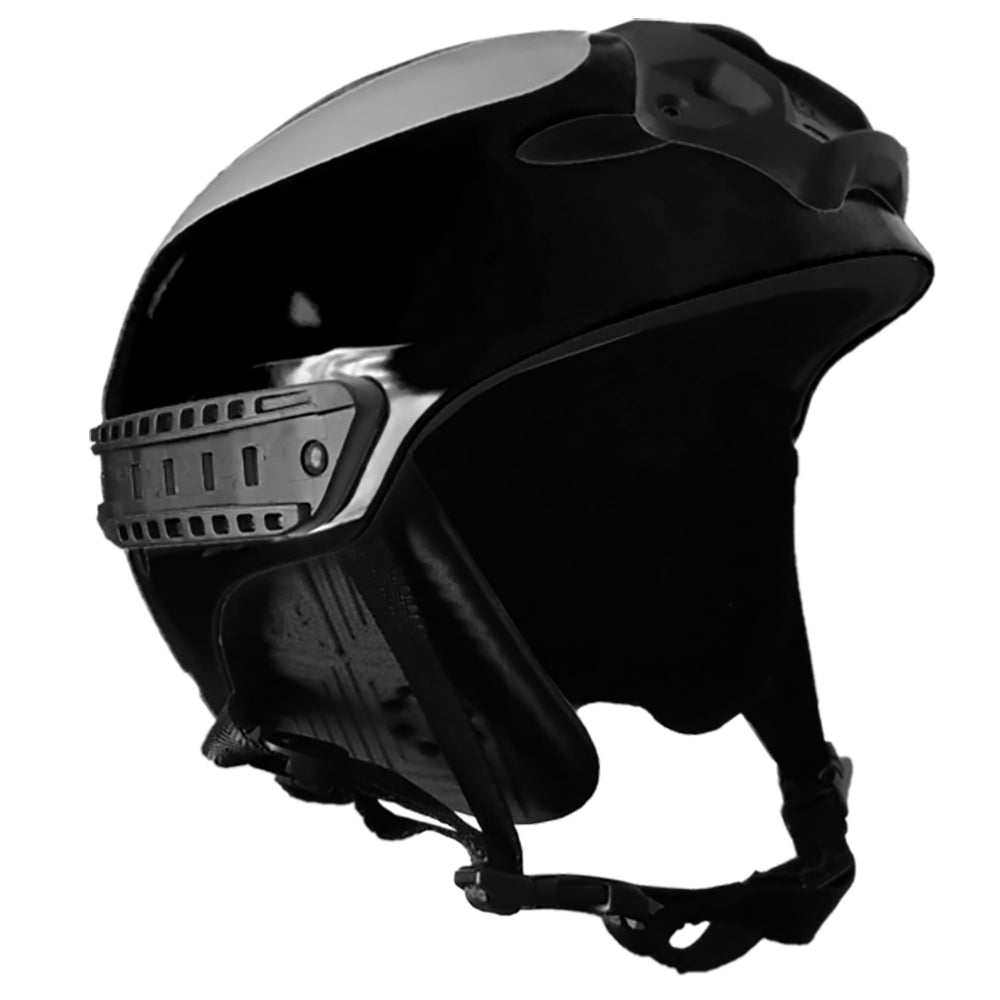 Black First Responder Water Helmet large XL with ventilation and mounting bracket