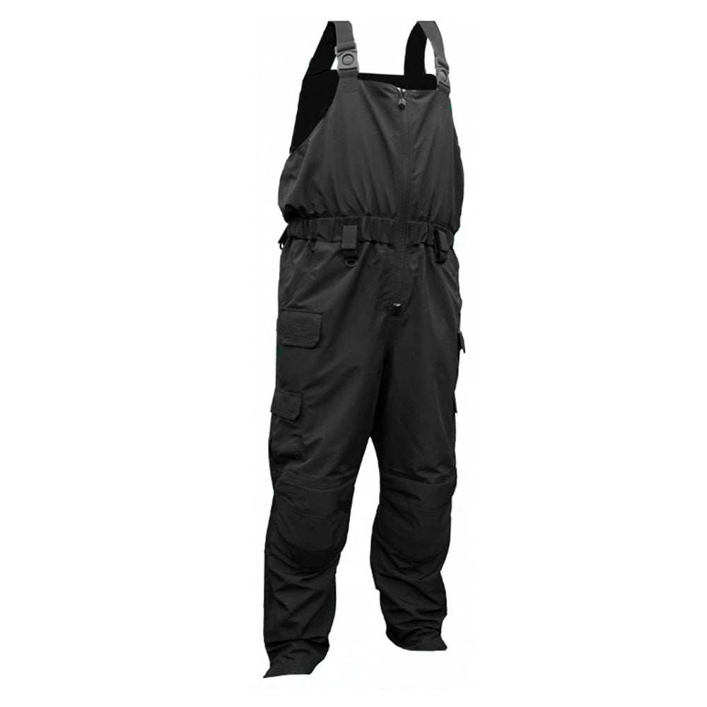Black H20 Tac Bib Pants X-Large with removable knee pads and dual boot zips for first responders