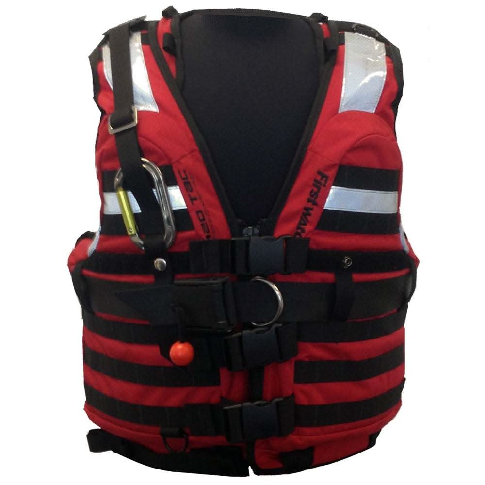 Red First Watch HBV-100 High Buoyancy Type V Rescue Vest with MOLLE webbing and quick release belt for XL-XXXL sizes
