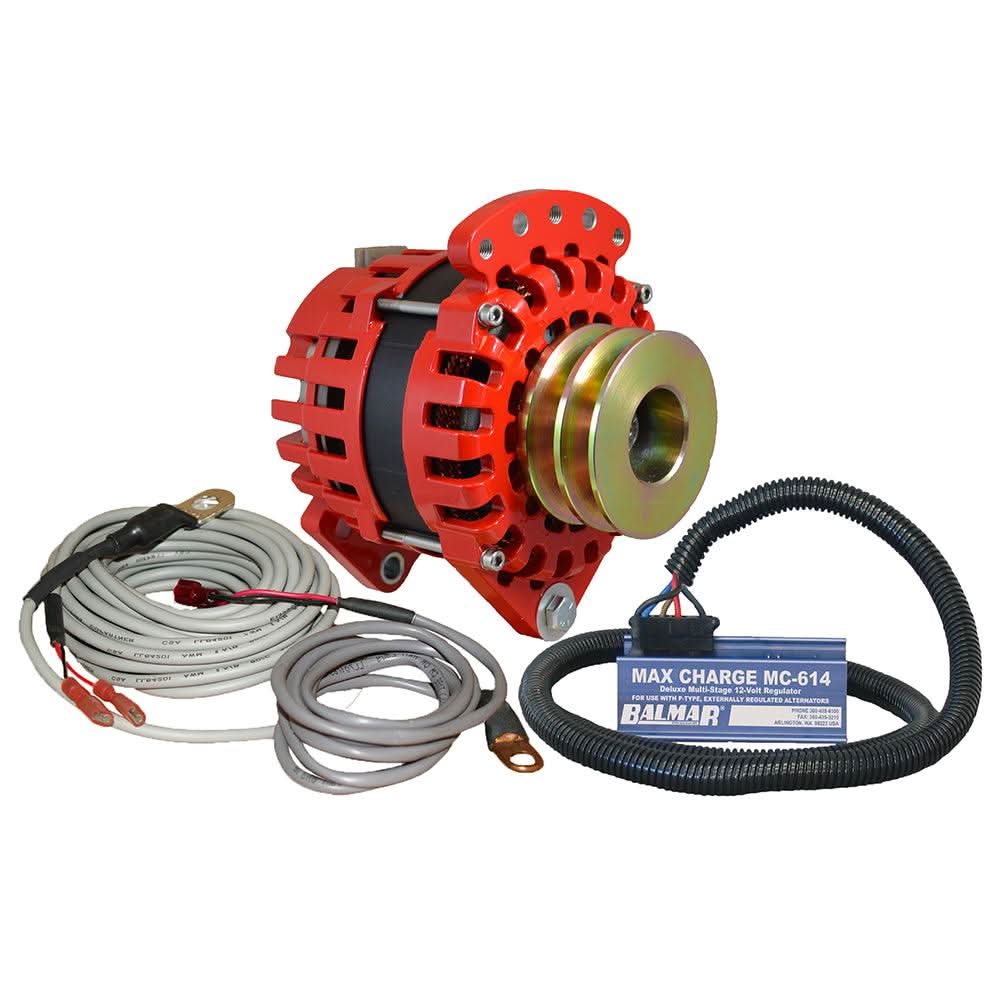 Balmar Alternator 3.15" Dual Foot Saddle with Dual V Pulley Regulator and Temp Sensor 170A 12V Kit