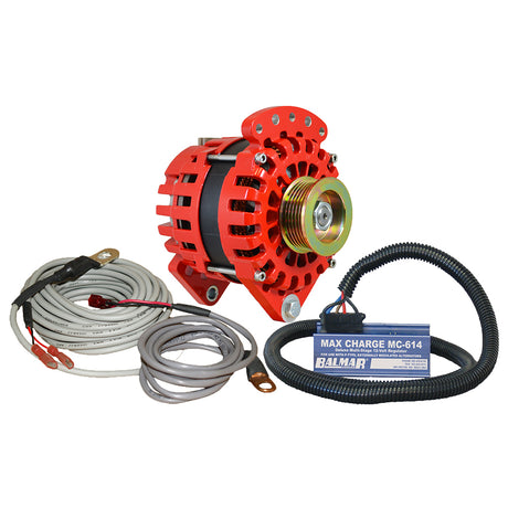 Balmar Alternator 3.15" Dual Foot Saddle K6 Serpentine Pulley Regulator & Temp Sensor - 170A Kit - 12V - XT-DF-170-K6-KIT