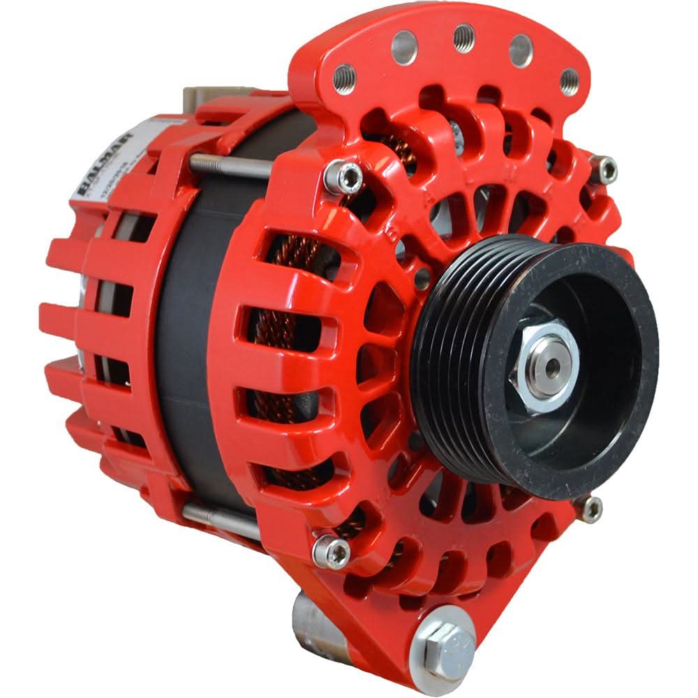 Balmar alternator with 1-2" single foot K6 serpentine pulley, 170A, 12V marine charging system