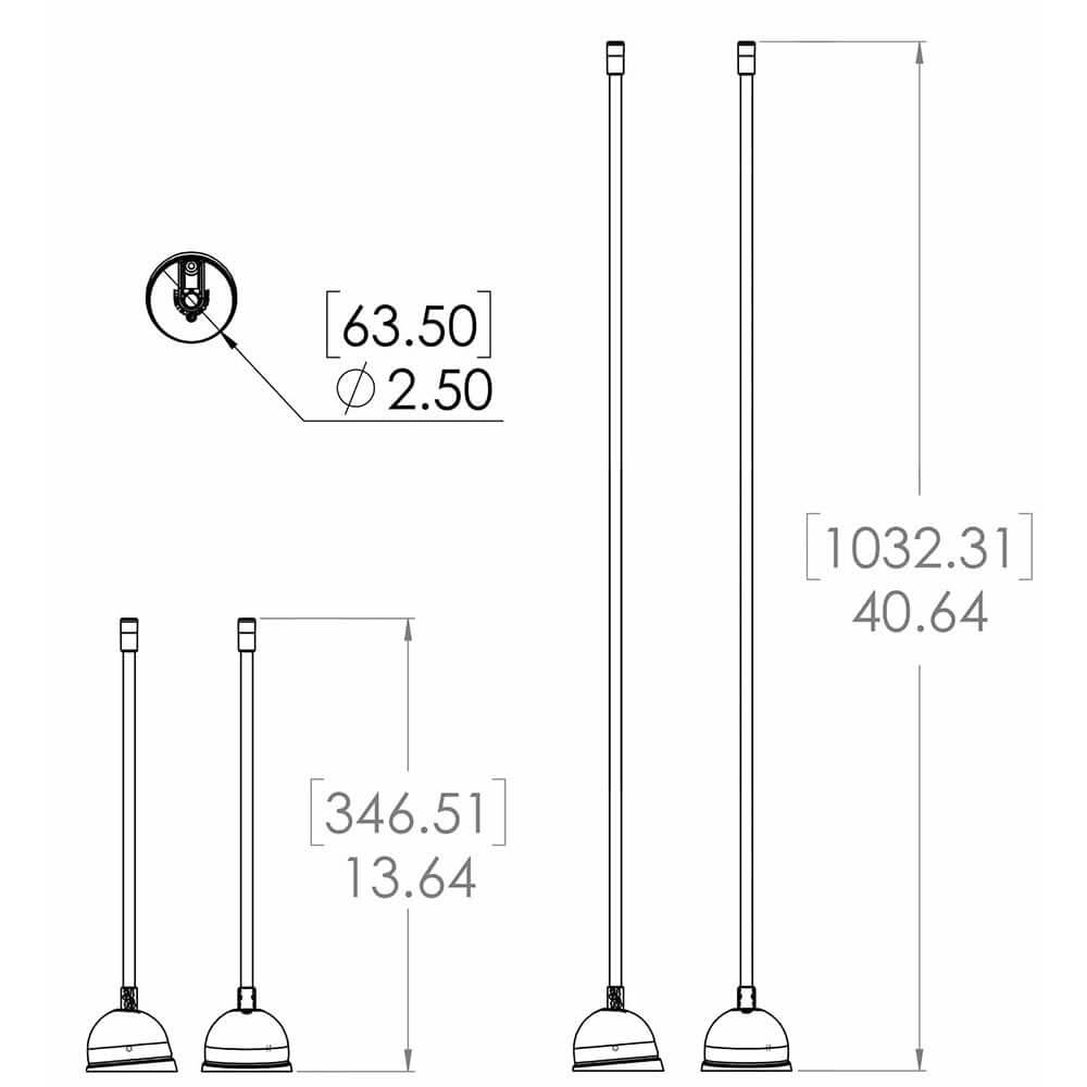 Lumitec Contour Anchor Light - 39" - Black Shaft White Base - 101584