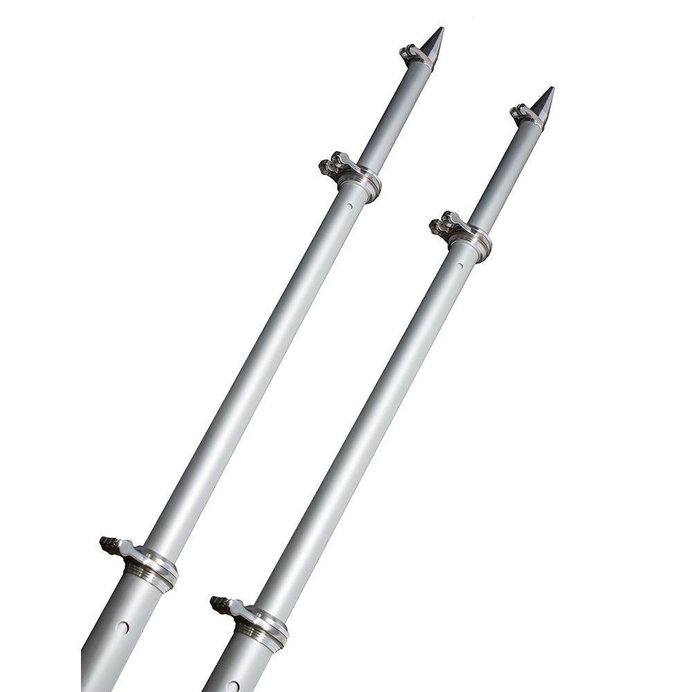 Taco 18' Deluxe Outrigger Poles with Rollers - Silver/Silver - OT-0318HD-VEL