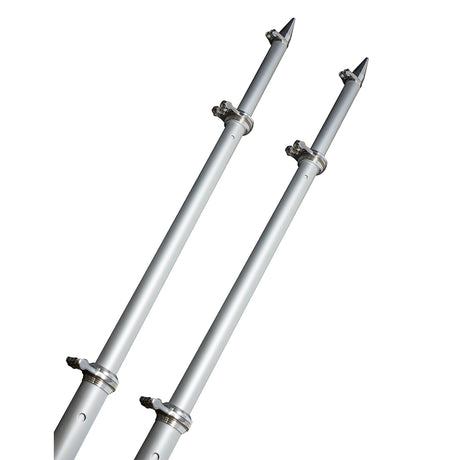 Taco 18' Deluxe Outrigger Poles with Rollers - Silver/Silver - OT-0318HD-VEL