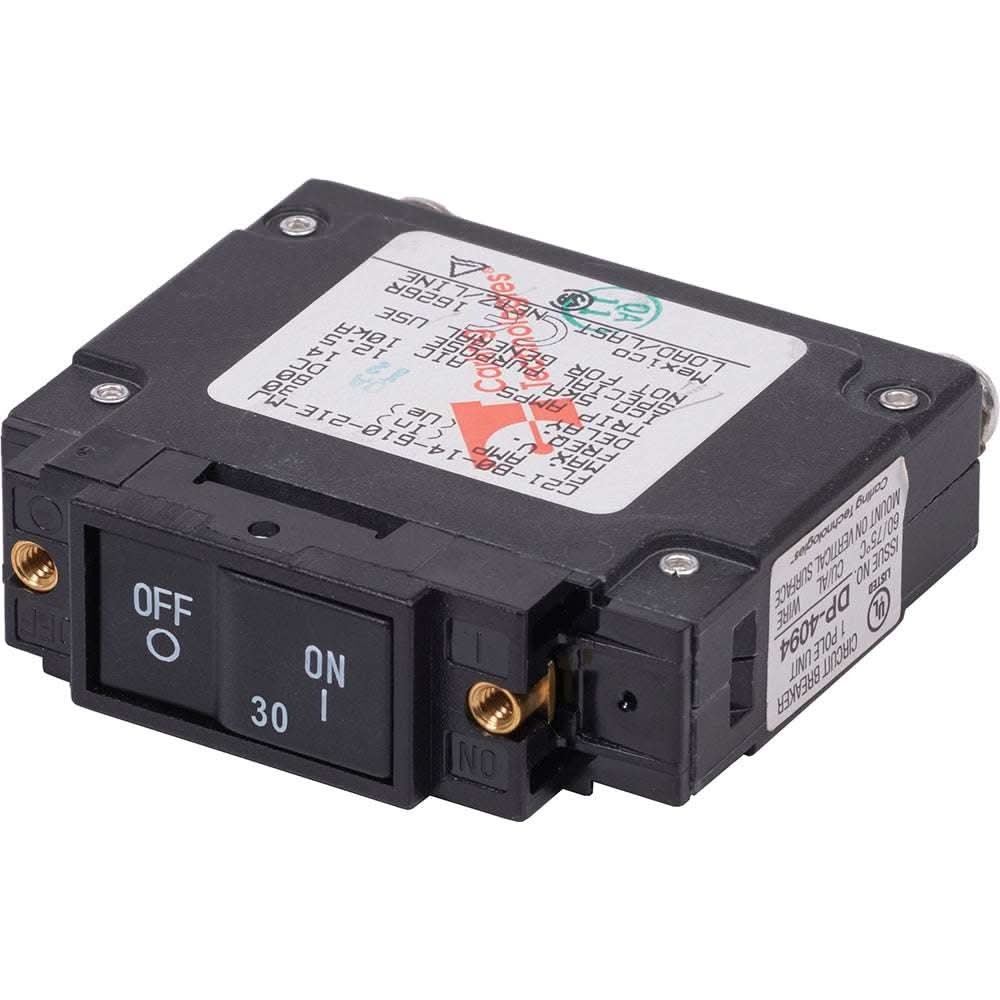 Blue Sea 7444 UL-489 30A flat rocker circuit breaker for marine use