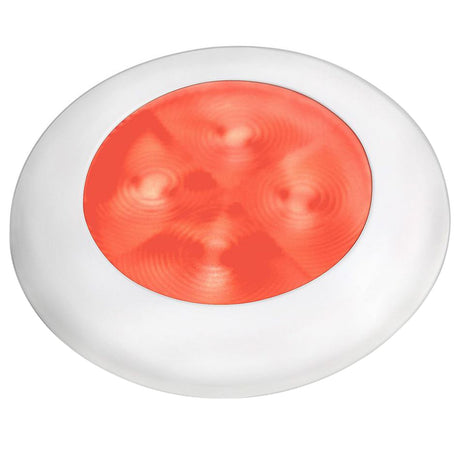 Hella Marine Red LED Round Courtesy Lamp - White Bezel - 24V - 980508241