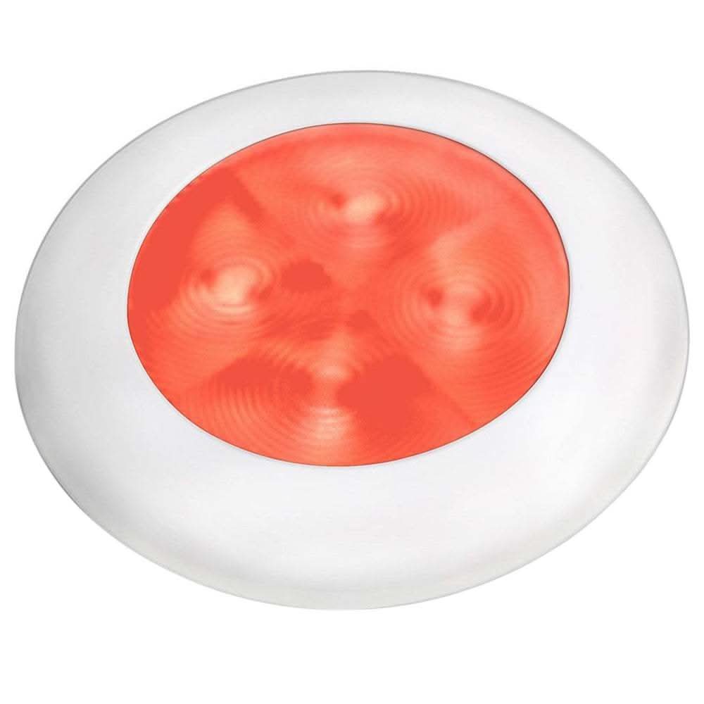 Hella Marine Red LED round courtesy lamp with white bezel 24V energy-efficient marine lighting