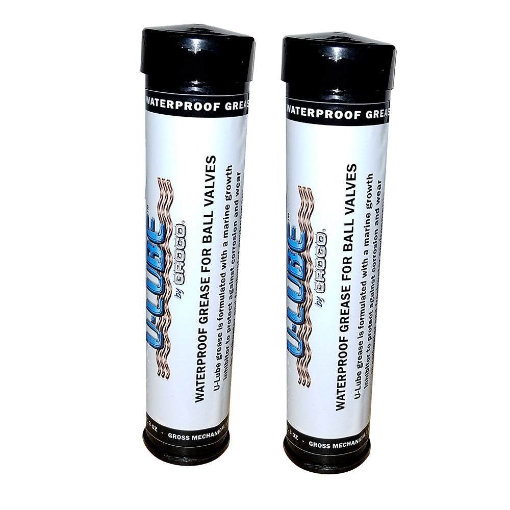 GROCO U-Lube Cartridge 3oz 2-pack waterproof grease for ball valves and marine use