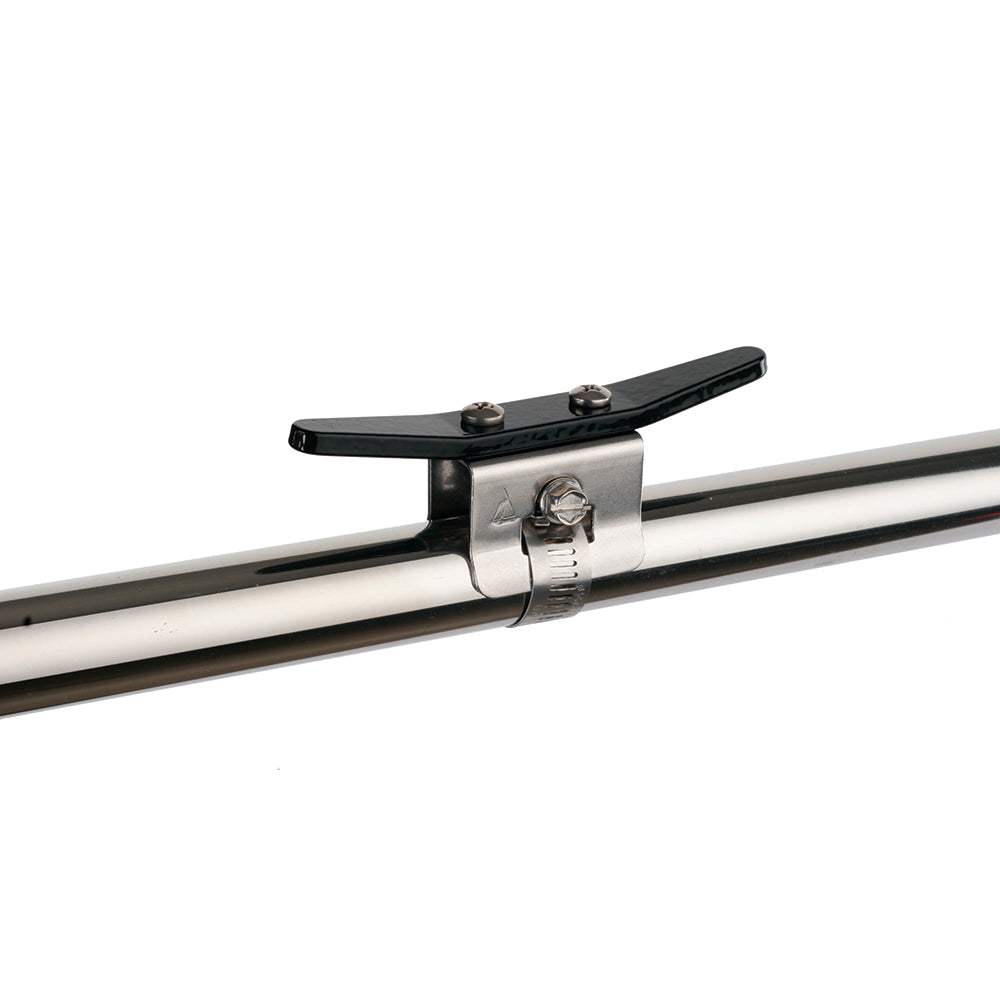 C. Sherman Johnson Add-A-Cleat mounted on stainless steel rail with nylon coated cleat for boats