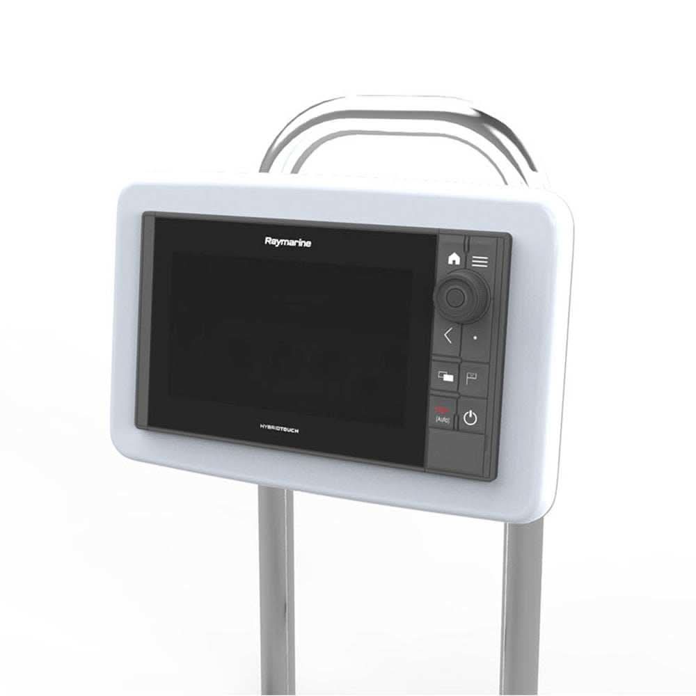 Scanpod Helm Pod uncut white frame for 9-inch marine displays with stainless steel rails and waterproof design