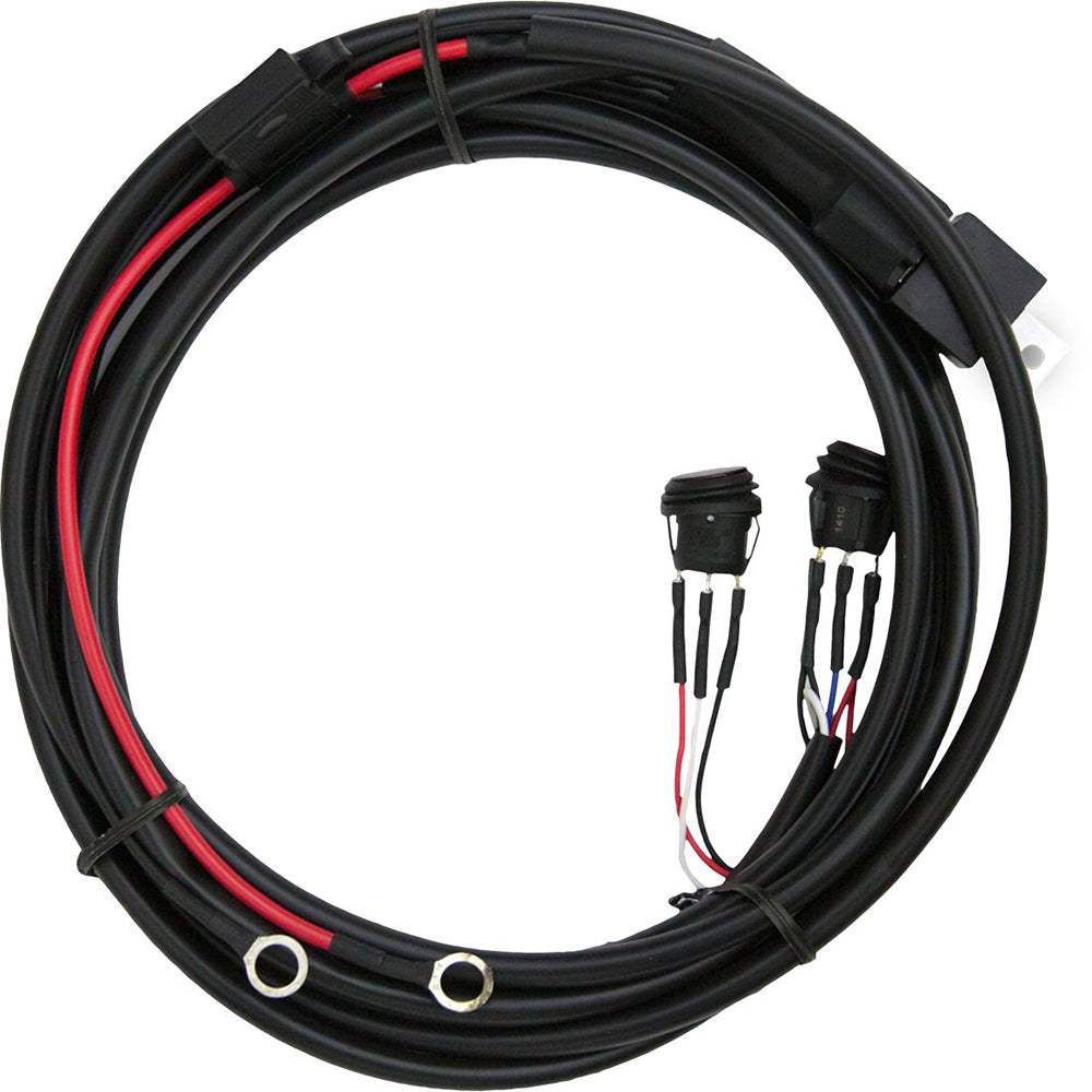 Rigid Industries Radiance Bar multi-trigger wiring harness for Radiance Pod Set with dual circuits and LED rocker switches