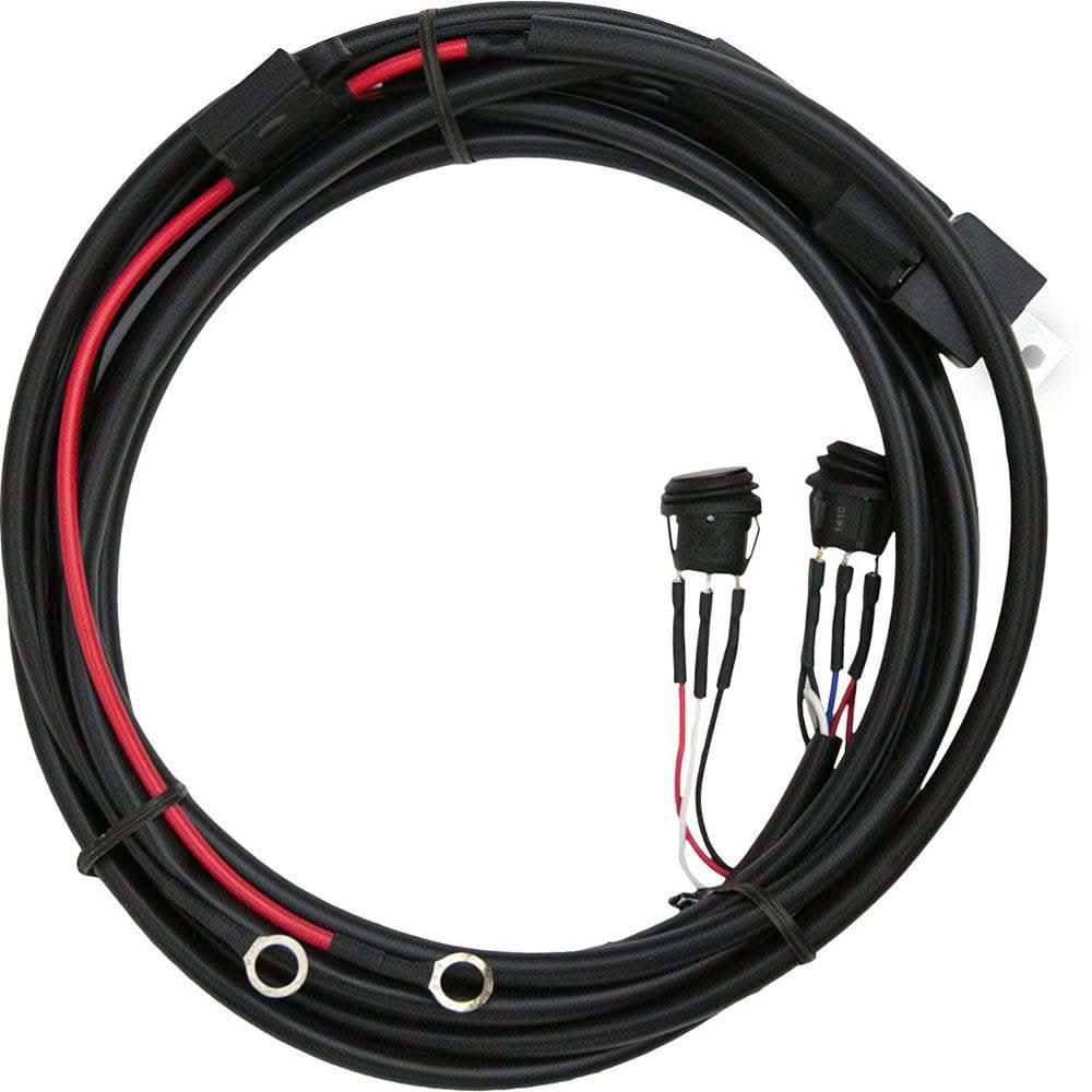 Rigid Industries Radiance Bar multi-trigger wiring harness for Radiance Pod Set with dual circuits and LED rocker switches