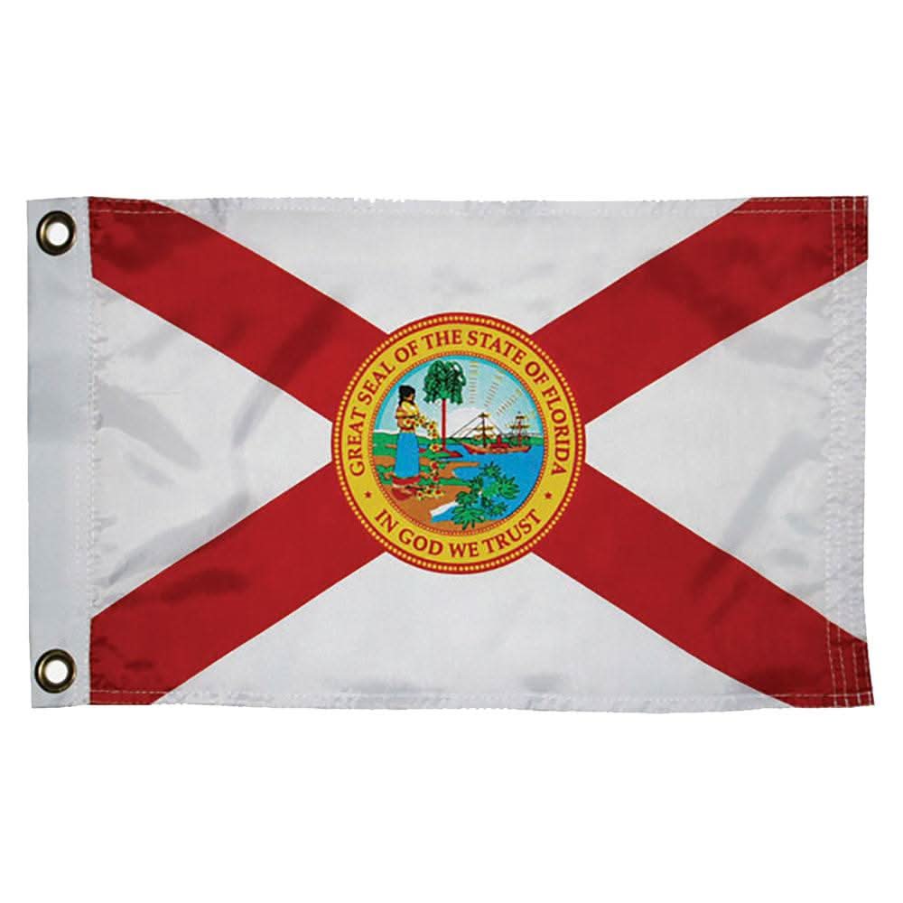 Taylor Made Florida Nylon Flag 12x18 inches with brass grommets and vibrant screen printed colors