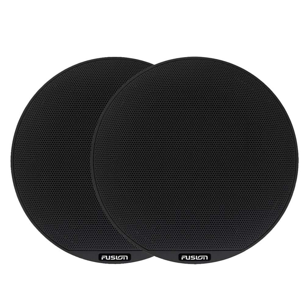 Pair of FUSION SG-X88B 8.8" black classic speaker grilles with perforated metal design