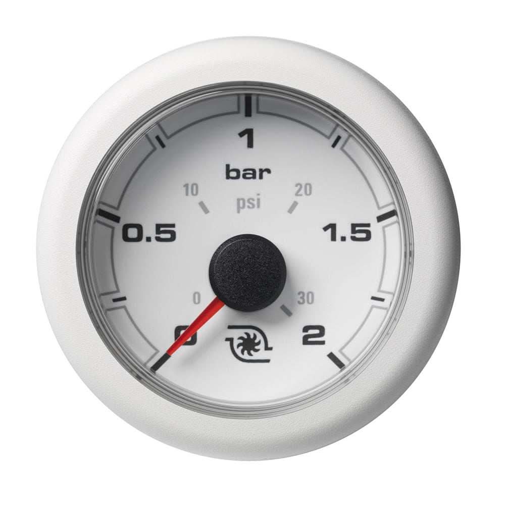 VDO 2-1/16 inch OceanLink boost pressure gauge 2 bar 30 PSI white dial and bezel