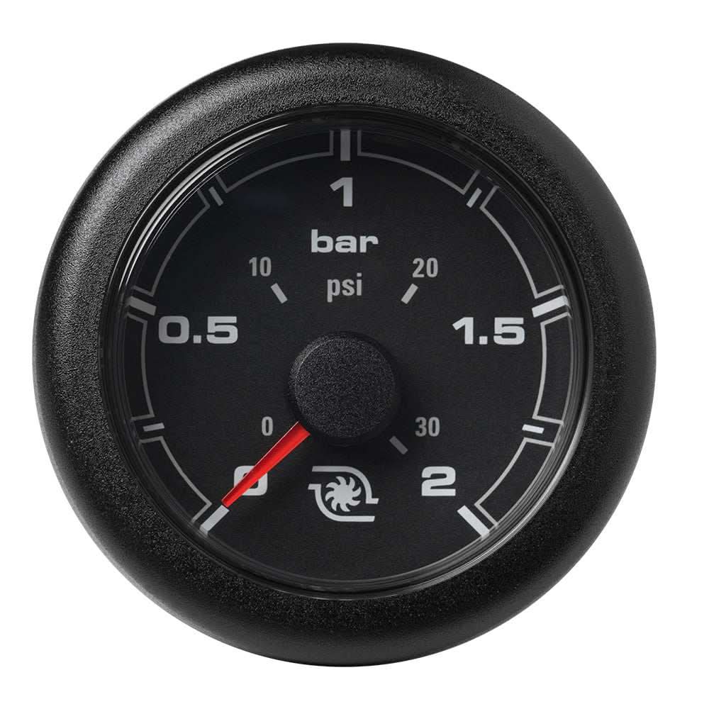 OceanLink Boost Pressure gauge 2-1/16" 2 Bar 30 PSI black dial and bezel