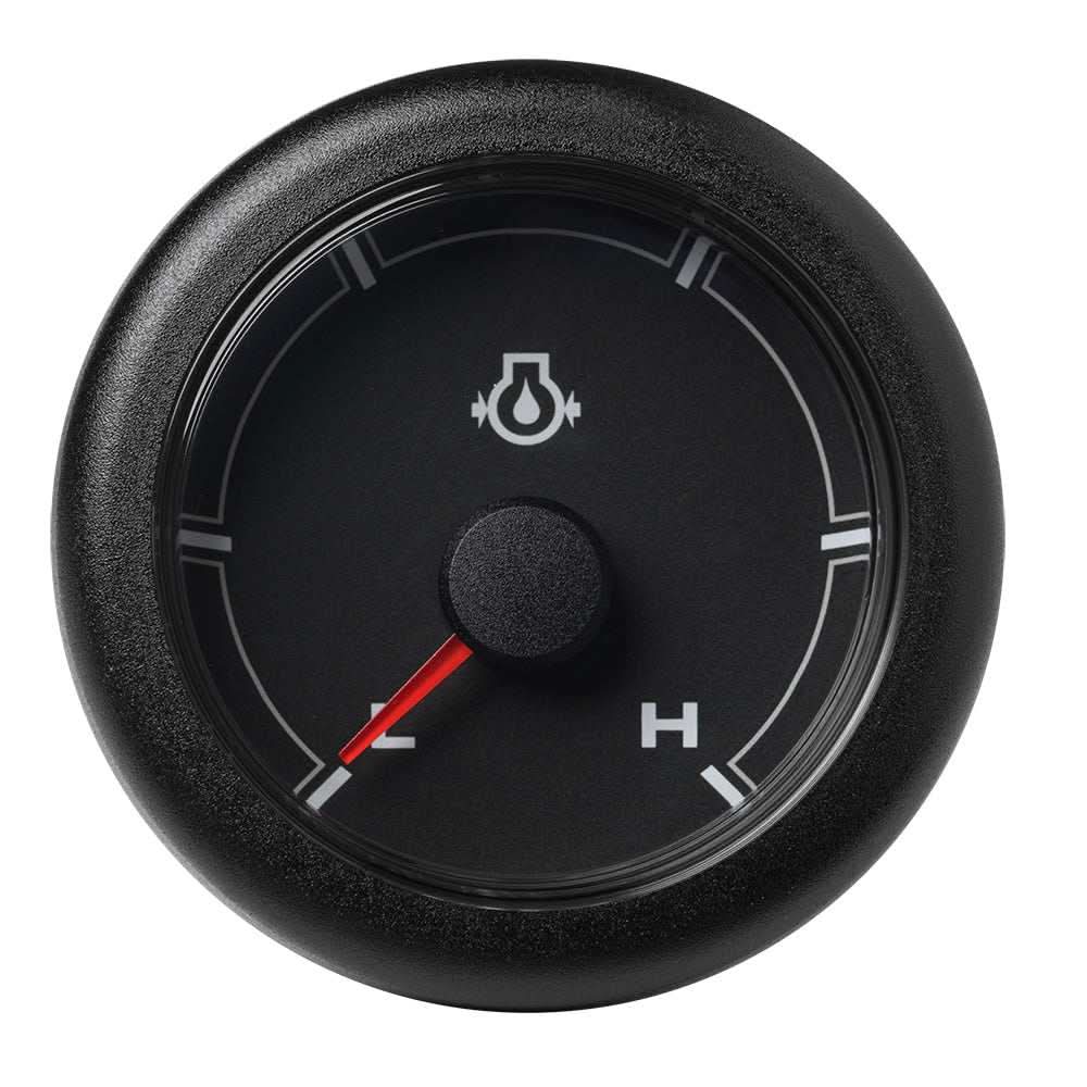 VDO 2-1/16" (52MM) OceanLink engine oil pressure gauge with black dial and bezel showing low to high pressure range