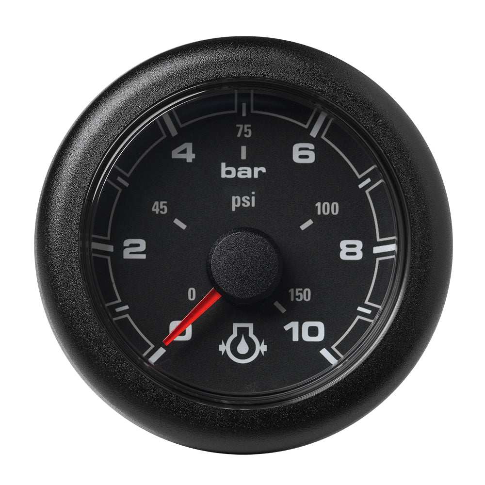 VDO 2-1/16 inch OceanLink engine oil pressure gauge 10 bar 150 PSI black dial and bezel