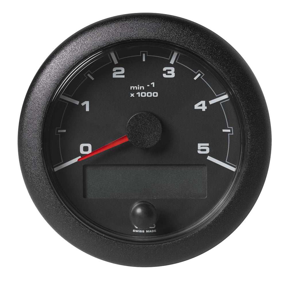 VDO 3-3/8 inch OceanLink NMEA 2000 tachometer with 5000 RPM black dial and bezel