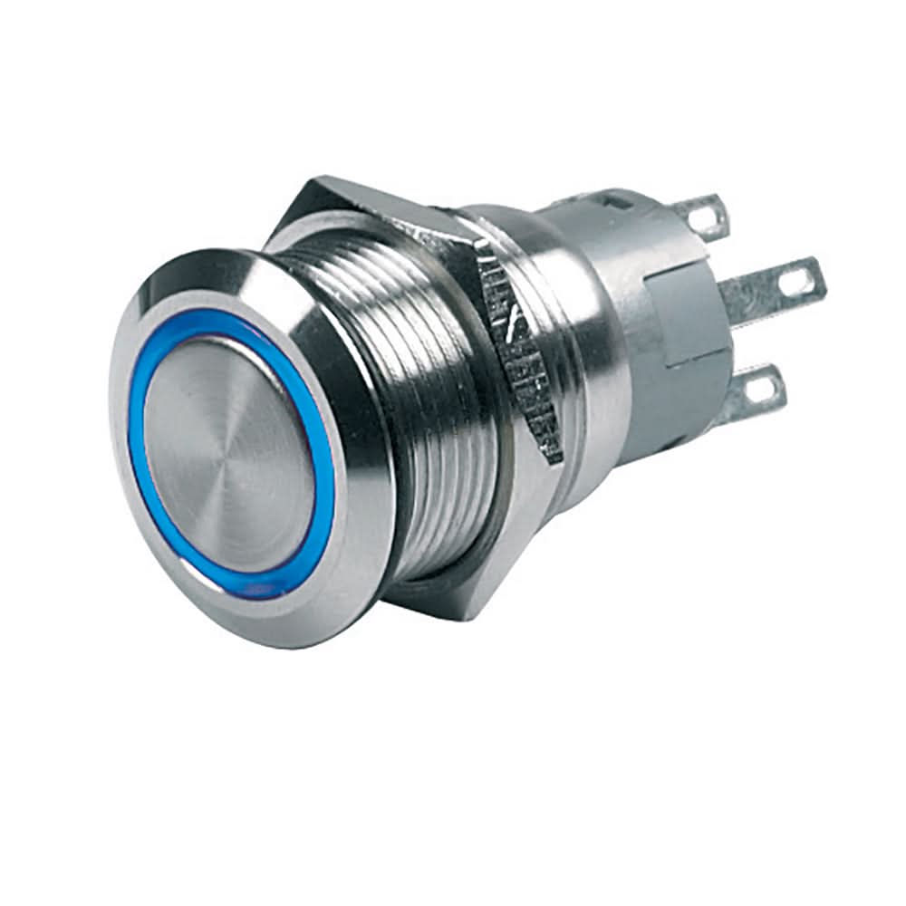 BEP Push-Button Switch 12V Momentary On/Off - Blue LED - 80-511-0004-00