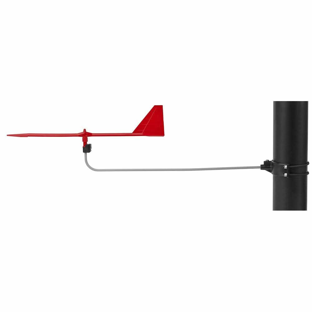 Schaefer Marine Hawk Race wind indicator for single handed racing dinghies with red vane and adjustable aluminum support rod mounted on mast