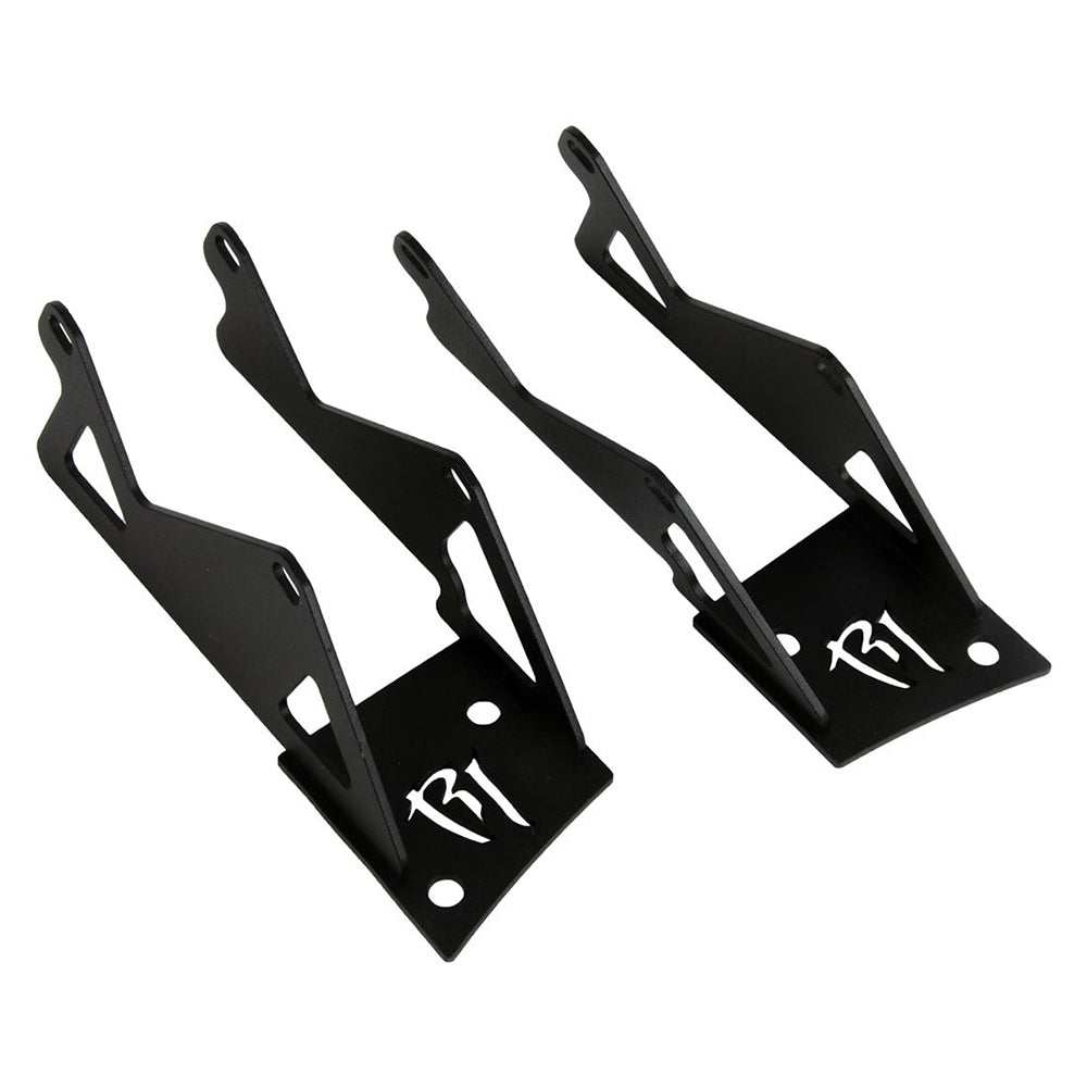 RIGID Industries Jeep JK Dual D-Series A-Pillar Mounts black powder-coated stainless steel brackets