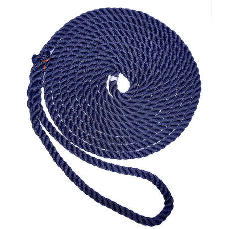 New England Ropes 3/8" X 25' Premium Nylon 3 Strand Dock Line - Navy Blue - C6053-12-00025