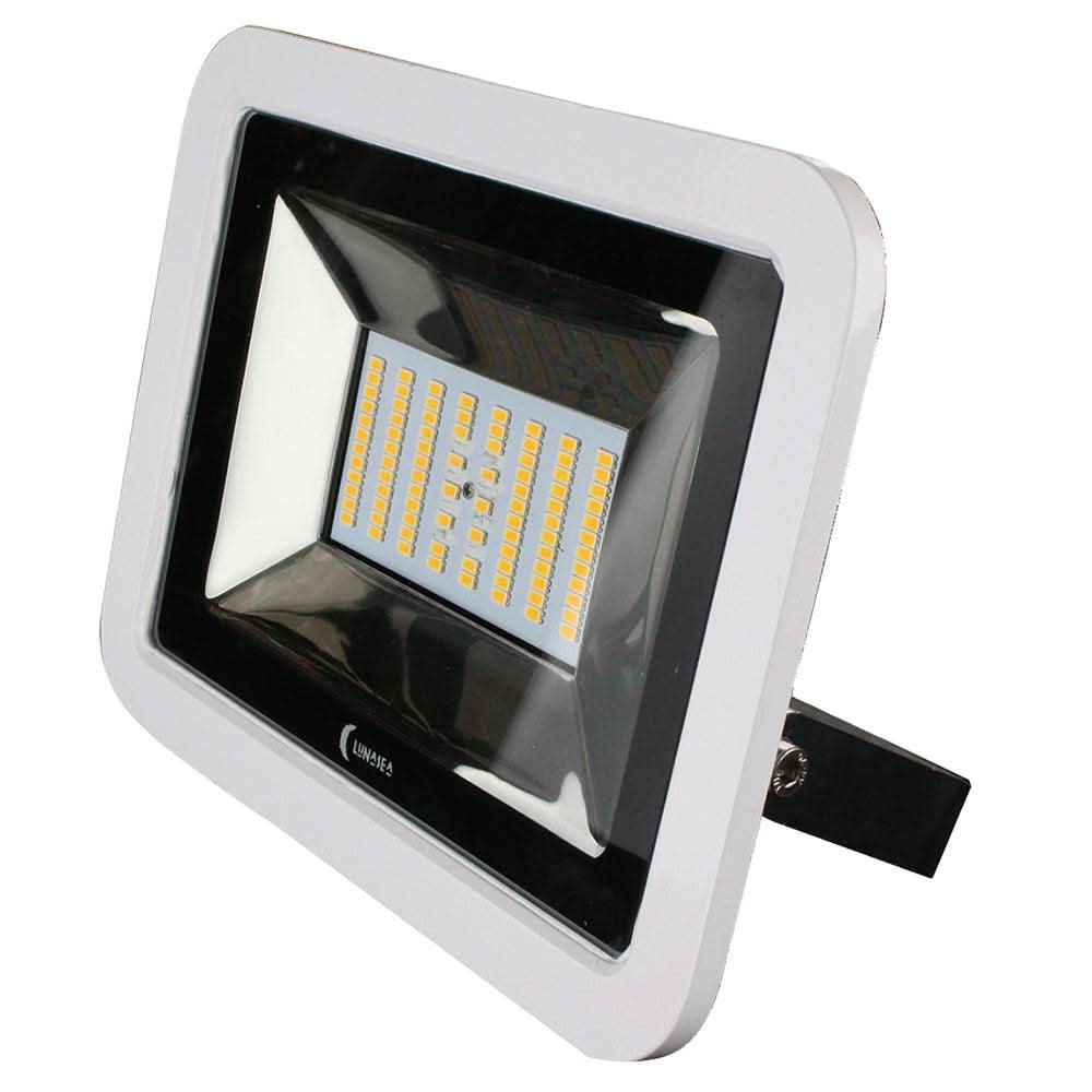 Lunasea ultra thin outdoor LED flood light white 4500-4800 lumens with stainless bracket and tempered glass