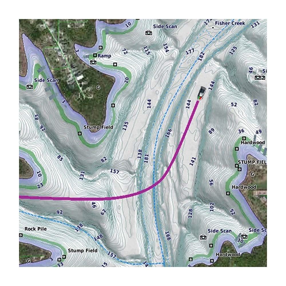 Detailed Garmin LakeVü Ultra freshwater fishing map with 1-foot contours and high-resolution relief shading for West US lakes