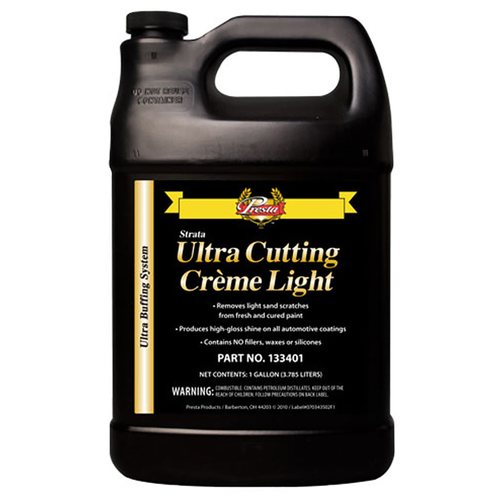 Presta Ultra Cutting Creme Light gallon container for removing light scratches and swirls