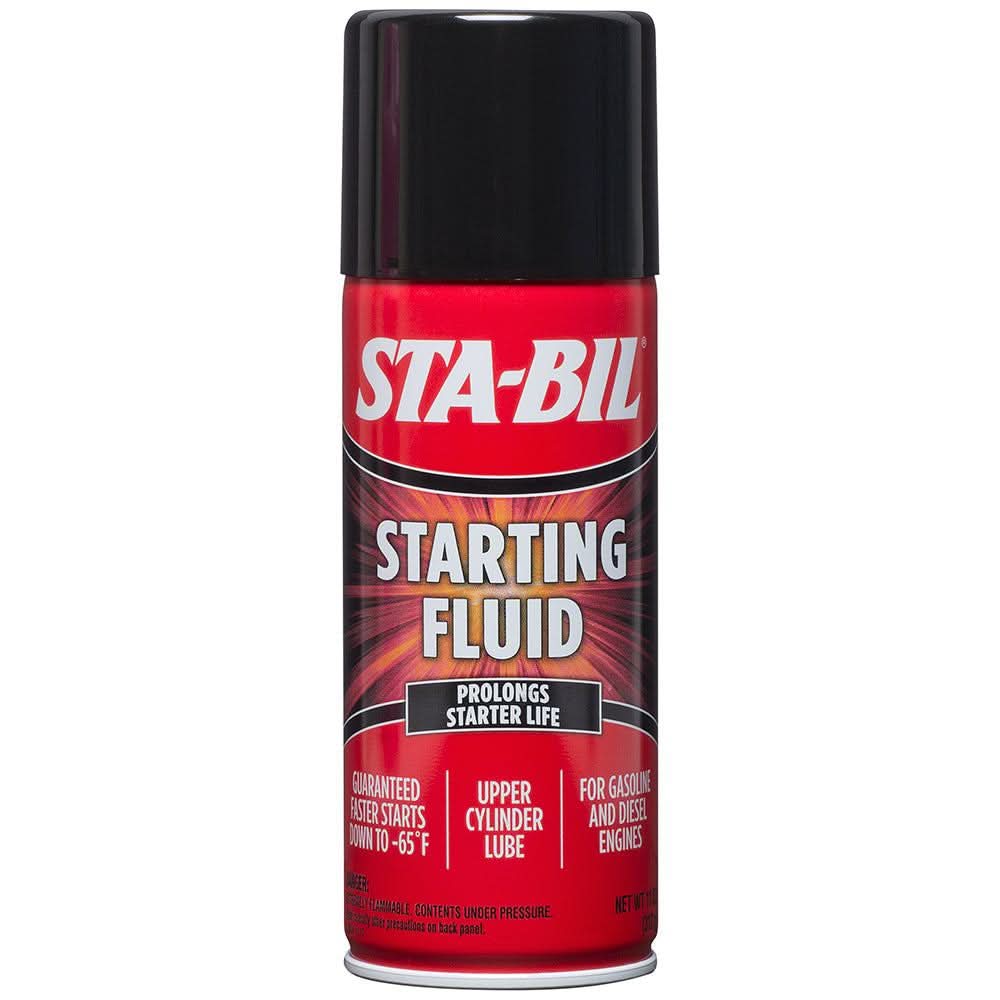 STA-BIL 11oz Starting Fluid aerosol can for gasoline and diesel engines with upper cylinder lube and corrosion inhibitor