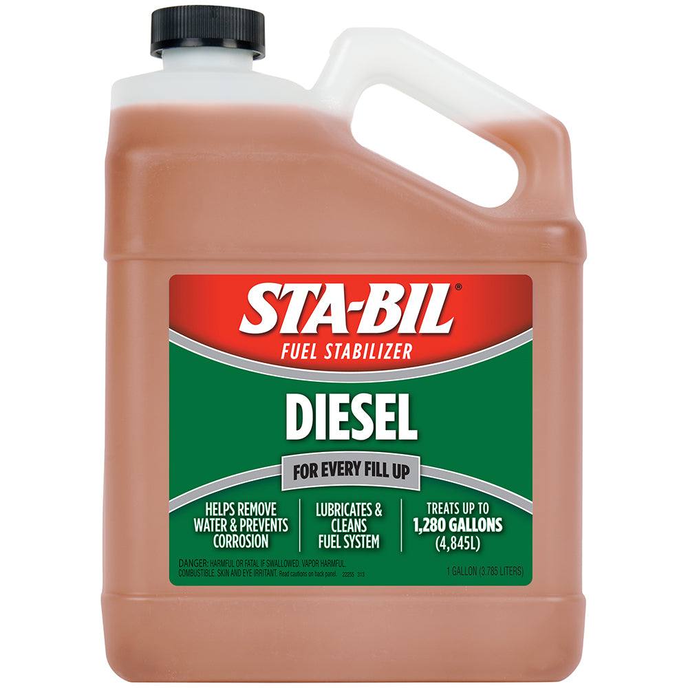 STA-BIL Diesel Formula 1-gallon fuel stabilizer for diesel engines, prevents corrosion, removes water, and improves performance