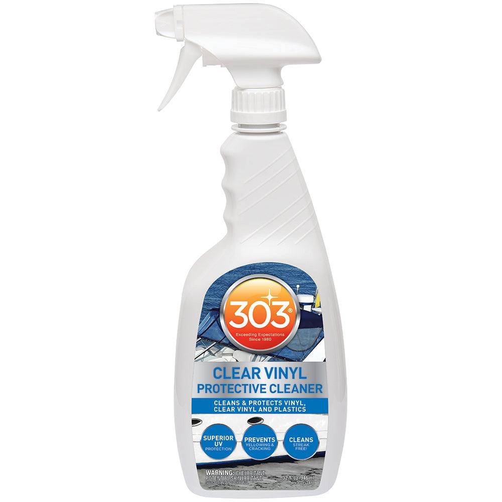 303 Marine Clear Vinyl Protective Cleaner 32oz spray bottle for UV protection and cleaning vinyl and clear vinyl surfaces