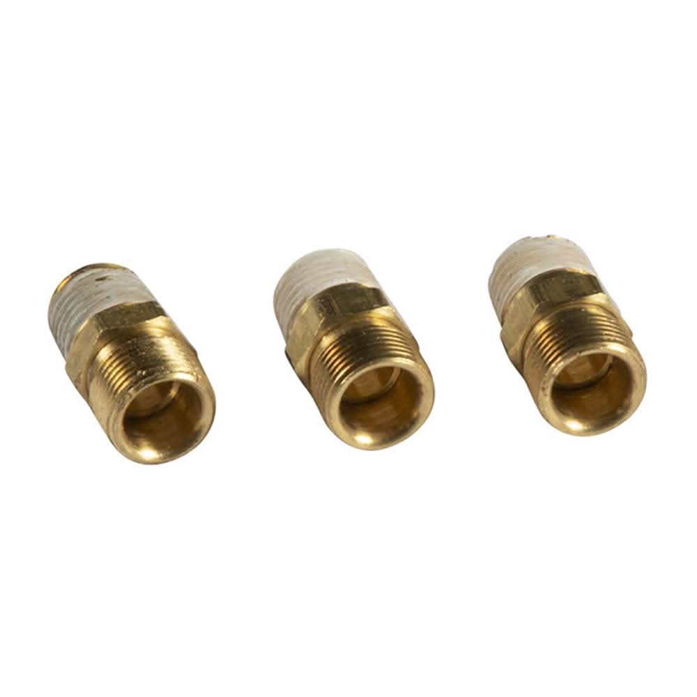 Garmin SeaStar Fittings Kit with three brass 1/4” NPT male to 3/8” marine tube male fittings for hydraulic autopilot systems