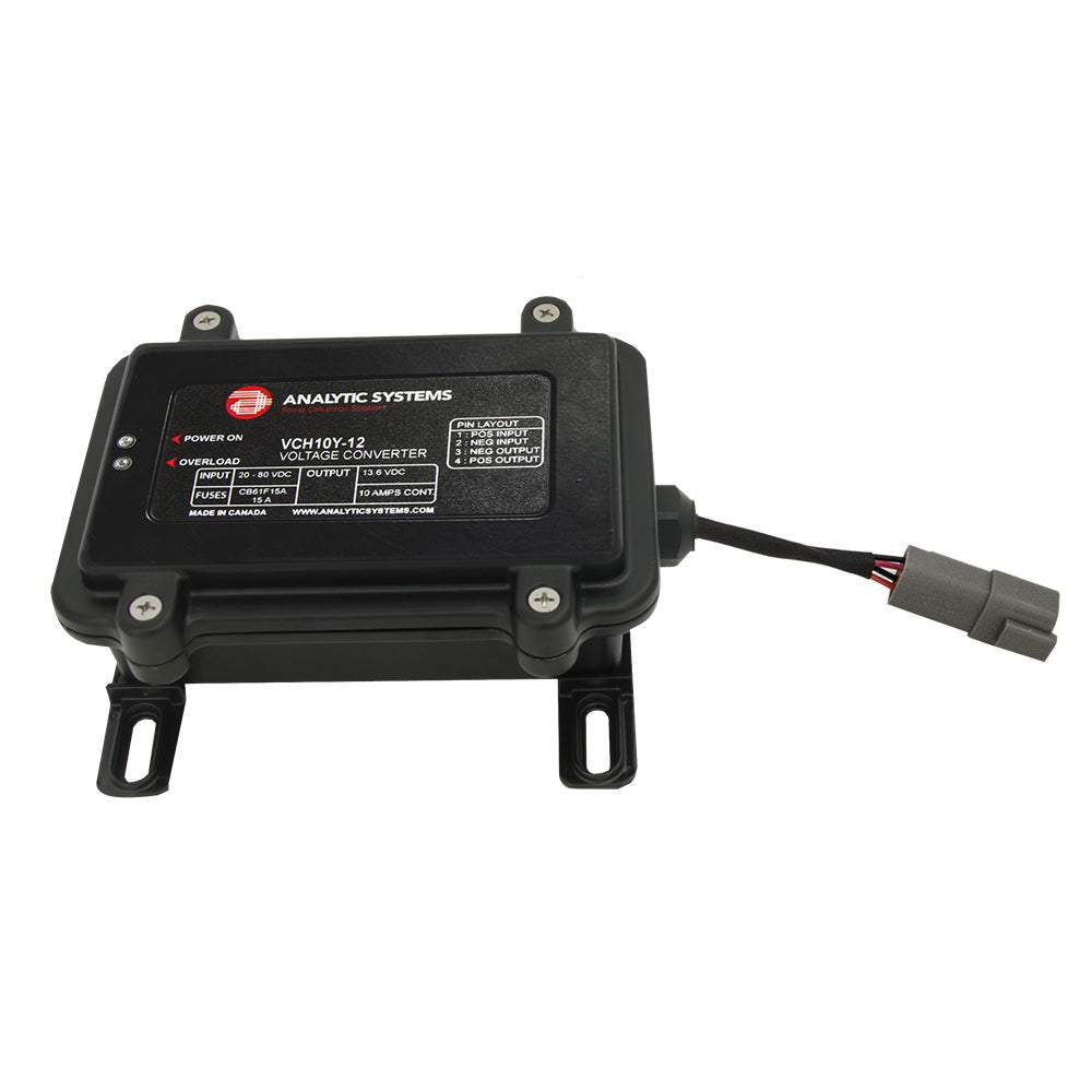 Waterproof IP66 DC Converter 10A 24V output rugged Analytic Systems VCH10W-24