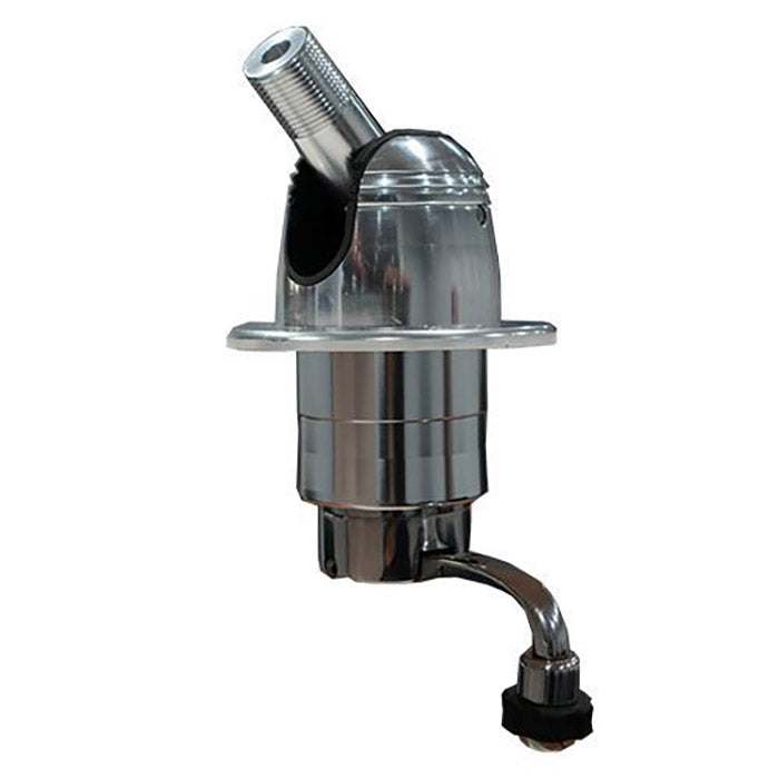 TACO Grand Slam 800 VHF Antenna Mount with stainless steel crank handle and anodized aluminum body for safe antenna raising and lowering on boats