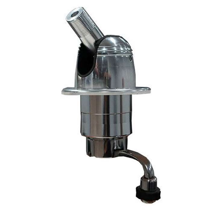 TACO Grand Slam 800 VHF Antenna Mount with stainless steel crank handle and anodized aluminum body for safe antenna raising and lowering on boats