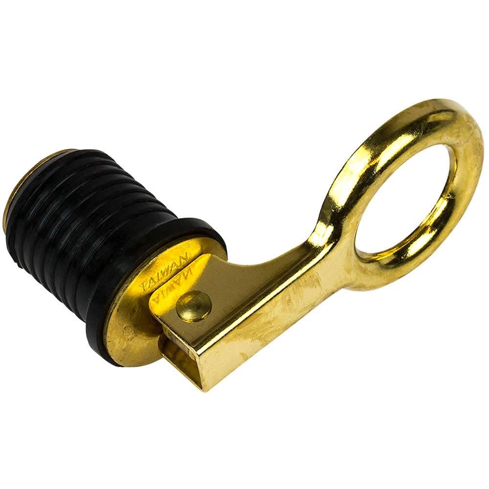 Sea-Dog Brass Snap Handle Drain Plug 1-inch with rubber seal and cam action handle