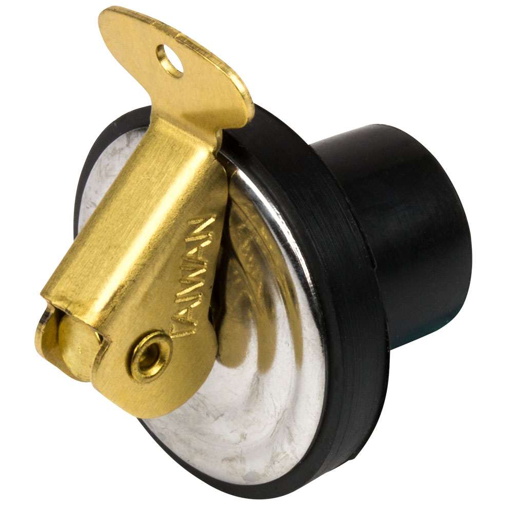 Sea-Dog Brass Baitwell Plug 5/8 inch leak-proof livewell plug with brass lever and nitrile rubber seal