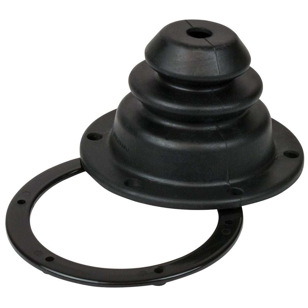 Sea-Dog Motor Well Boot 5-1/2 inch black accordion style rubber seal with mounting ring