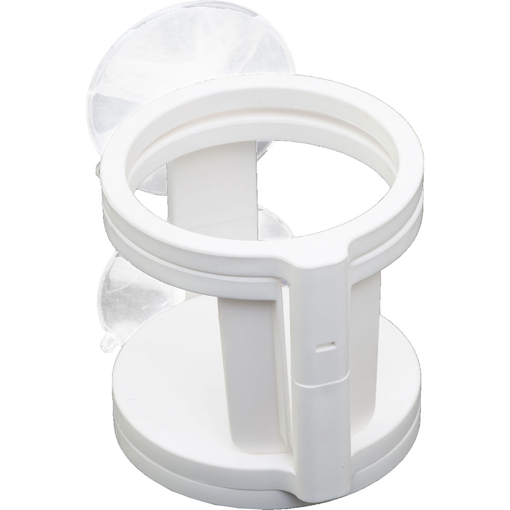 Sea-Dog Single/Dual Drink Holder with suction cups, white plastic expandable cup holder for mounting on smooth surfaces