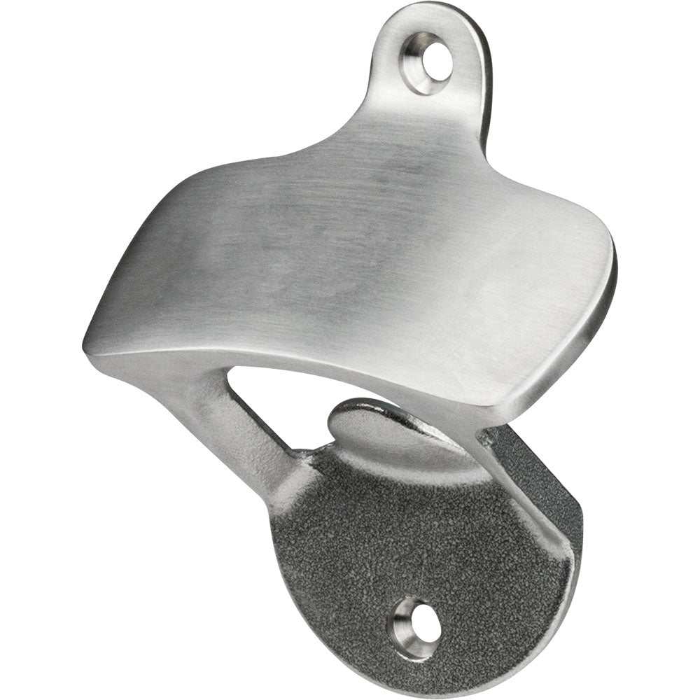 Sea-Dog stainless steel wall-mounted bottle opener with brushed finish corrosion resistant design